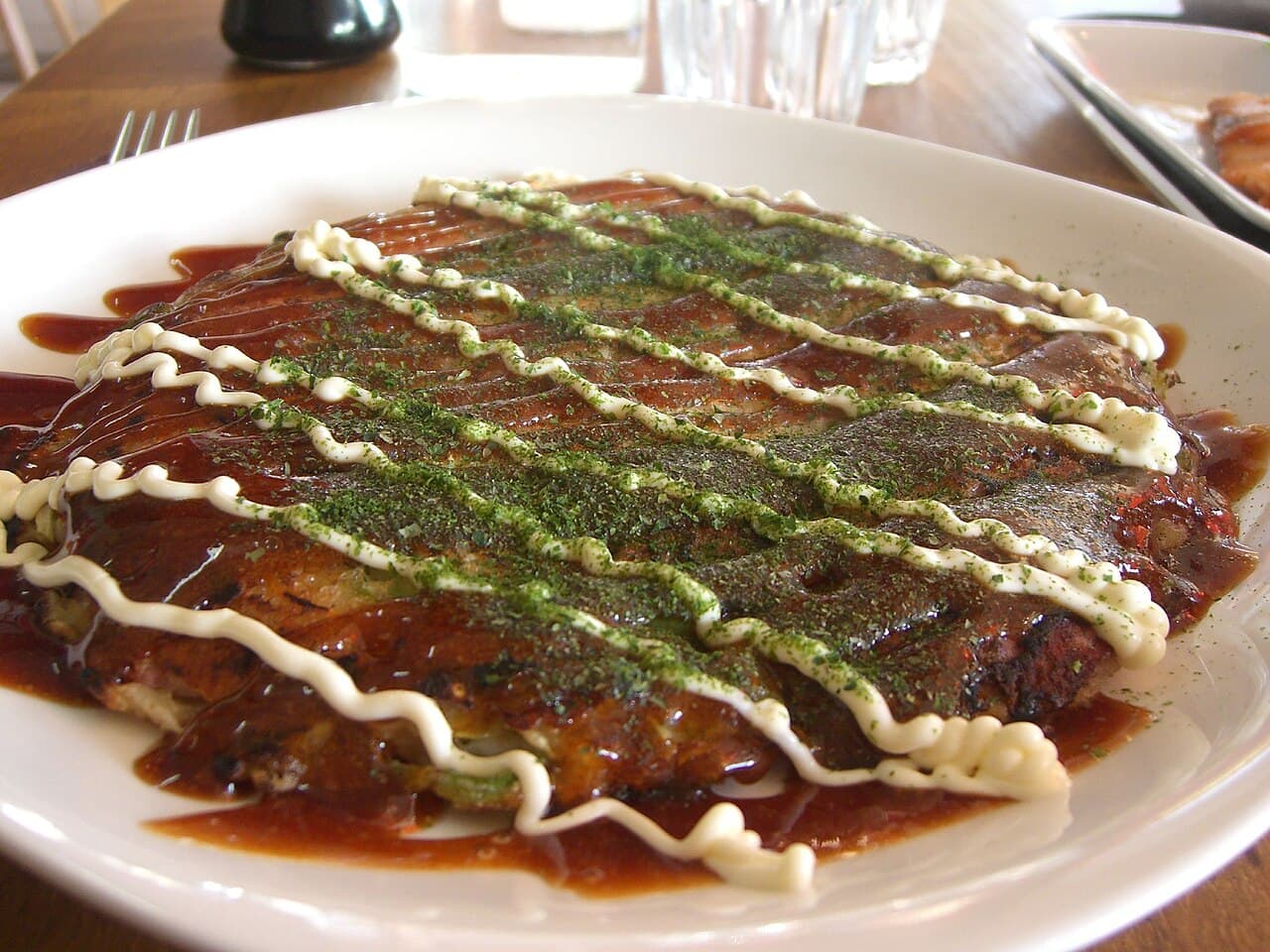 File:Bacon and cheese okonomiyaki.jpg