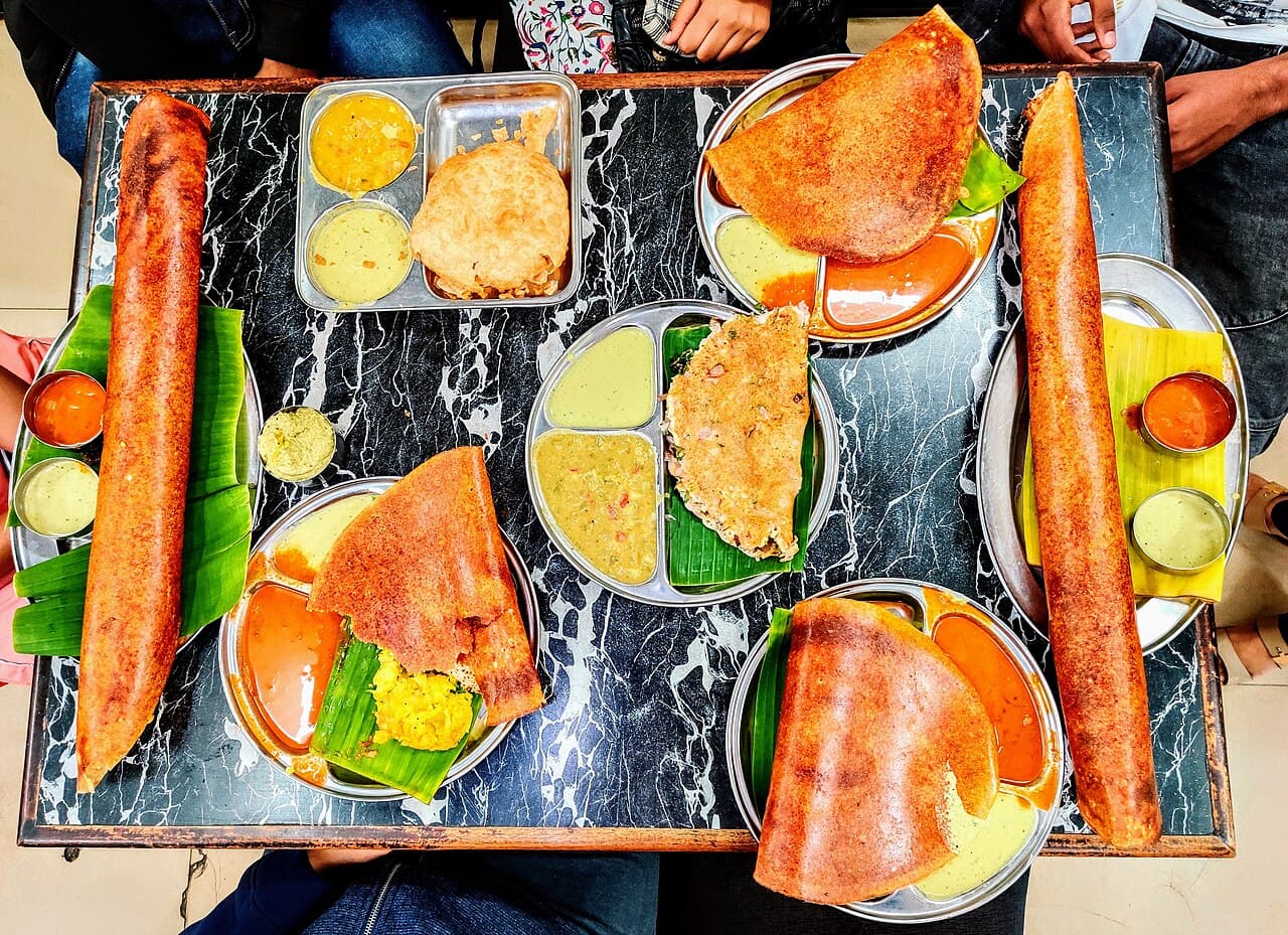 Varieties of South Indian Dosas and Puri